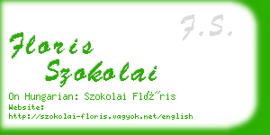 floris szokolai business card